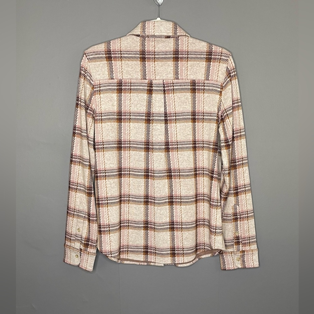 Faherty Women's Legend Sweater Shirt Plaid Cranberry Haze NWT - Picture 3 of 15